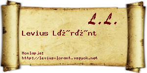 Levius Lóránt névjegykártya